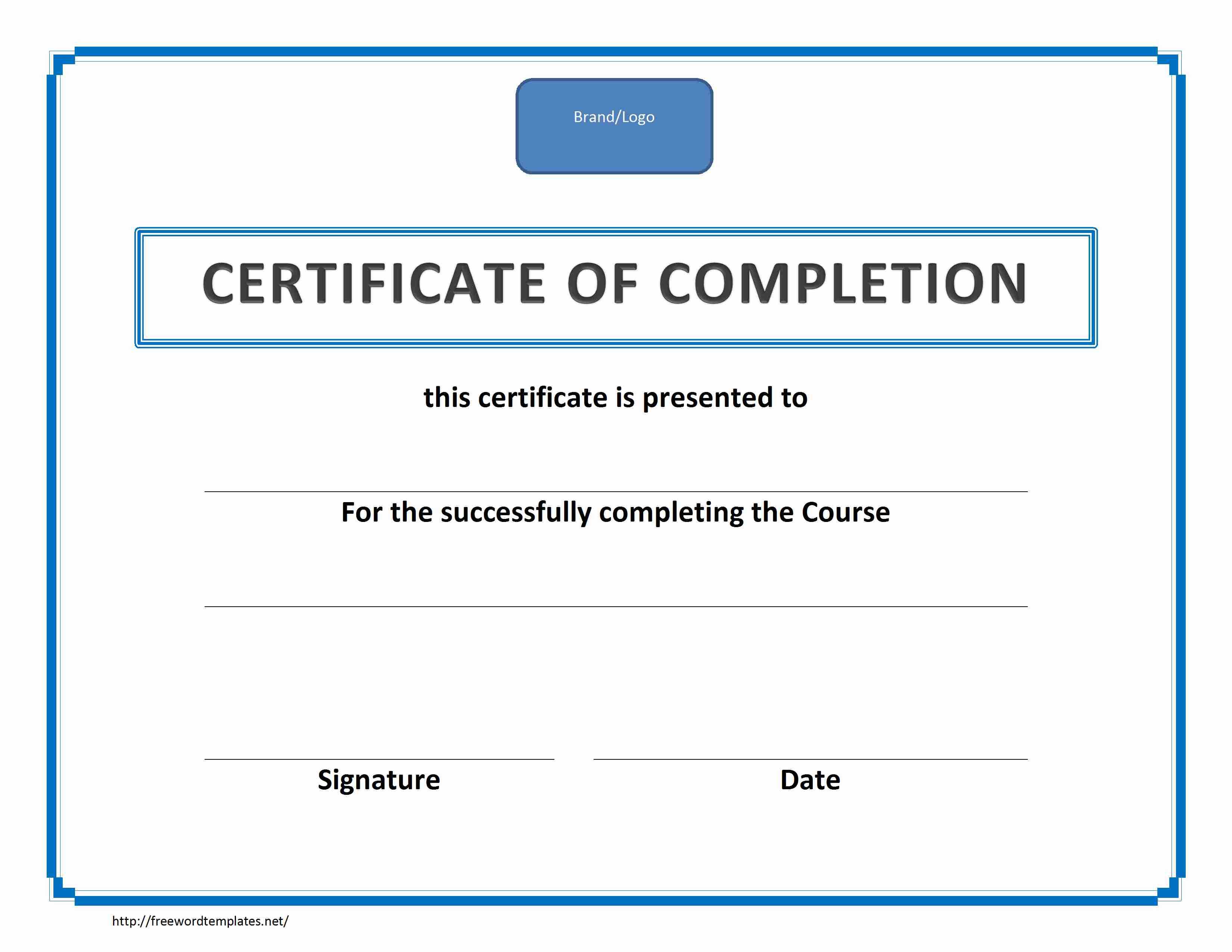 Training Certificate Template Word Format Intended For Training Certificate Template Word Format