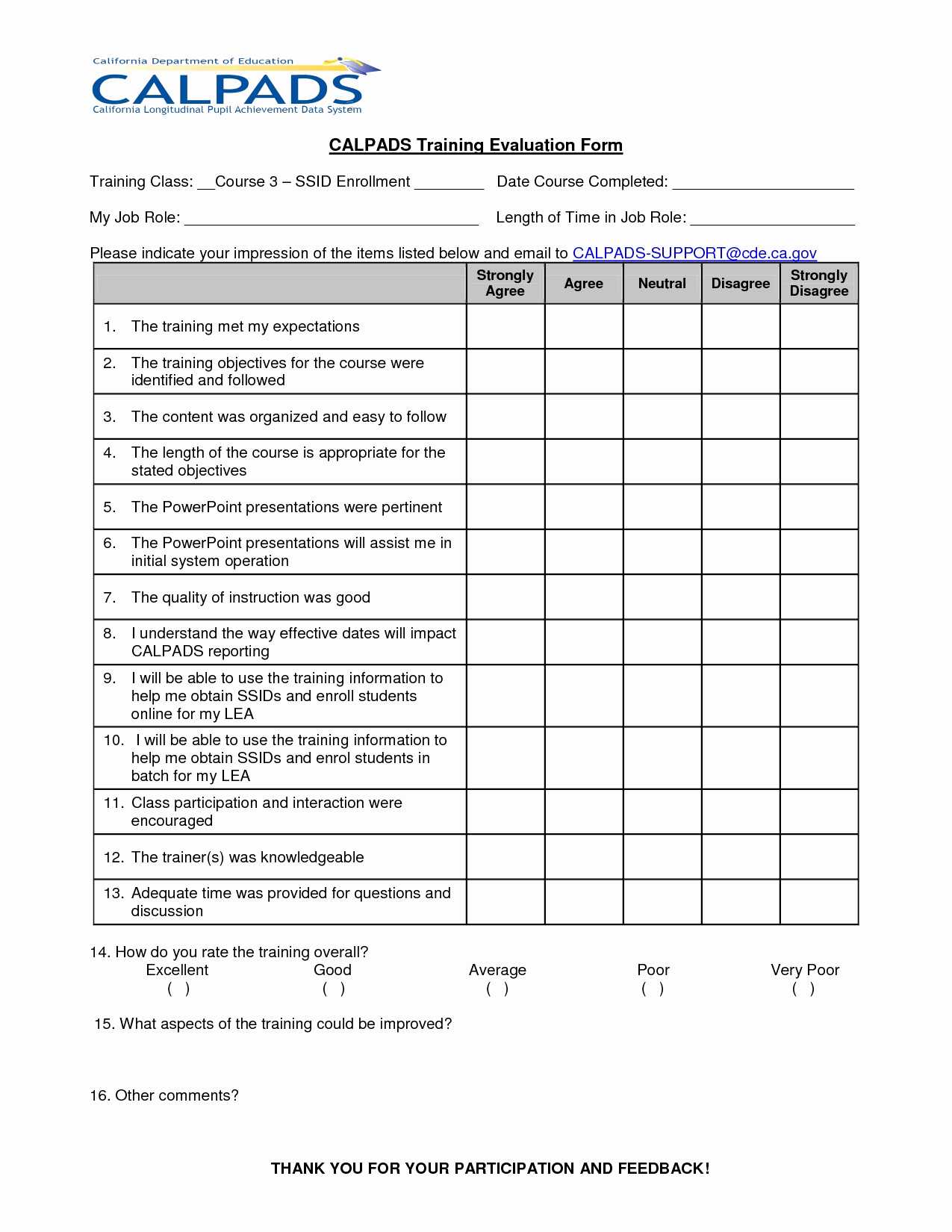 Training Ck Form For Trainees Example Excel Format Workshop Inside Training Feedback Report Template
