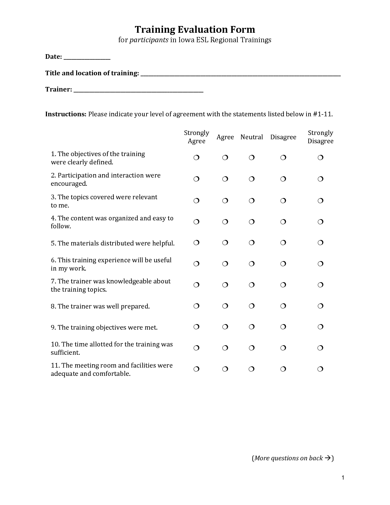 Training Evaluation Form #training #evaluation #form Regarding Training Evaluation Report Template