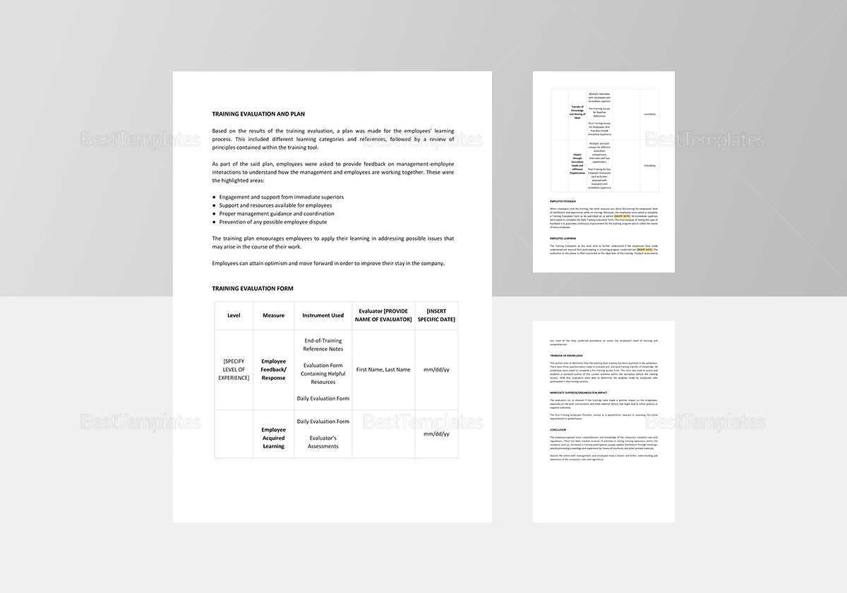 Training Evaluation Report Template Inside Training Evaluation Report Template