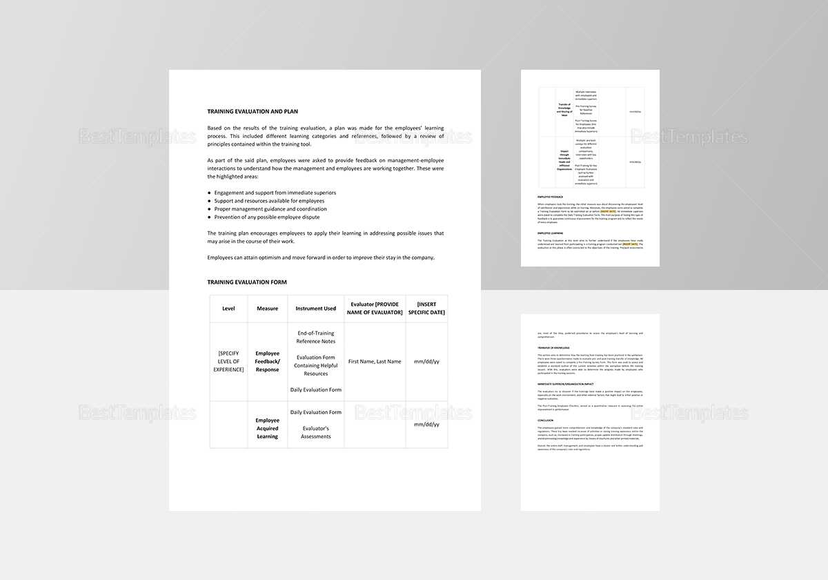 Training Evaluation Report Template Regarding Training Feedback Report Template