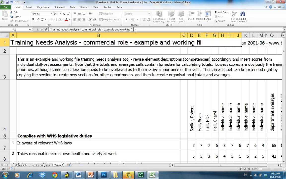 Training Needs Analysis With Training Needs Analysis Report Template