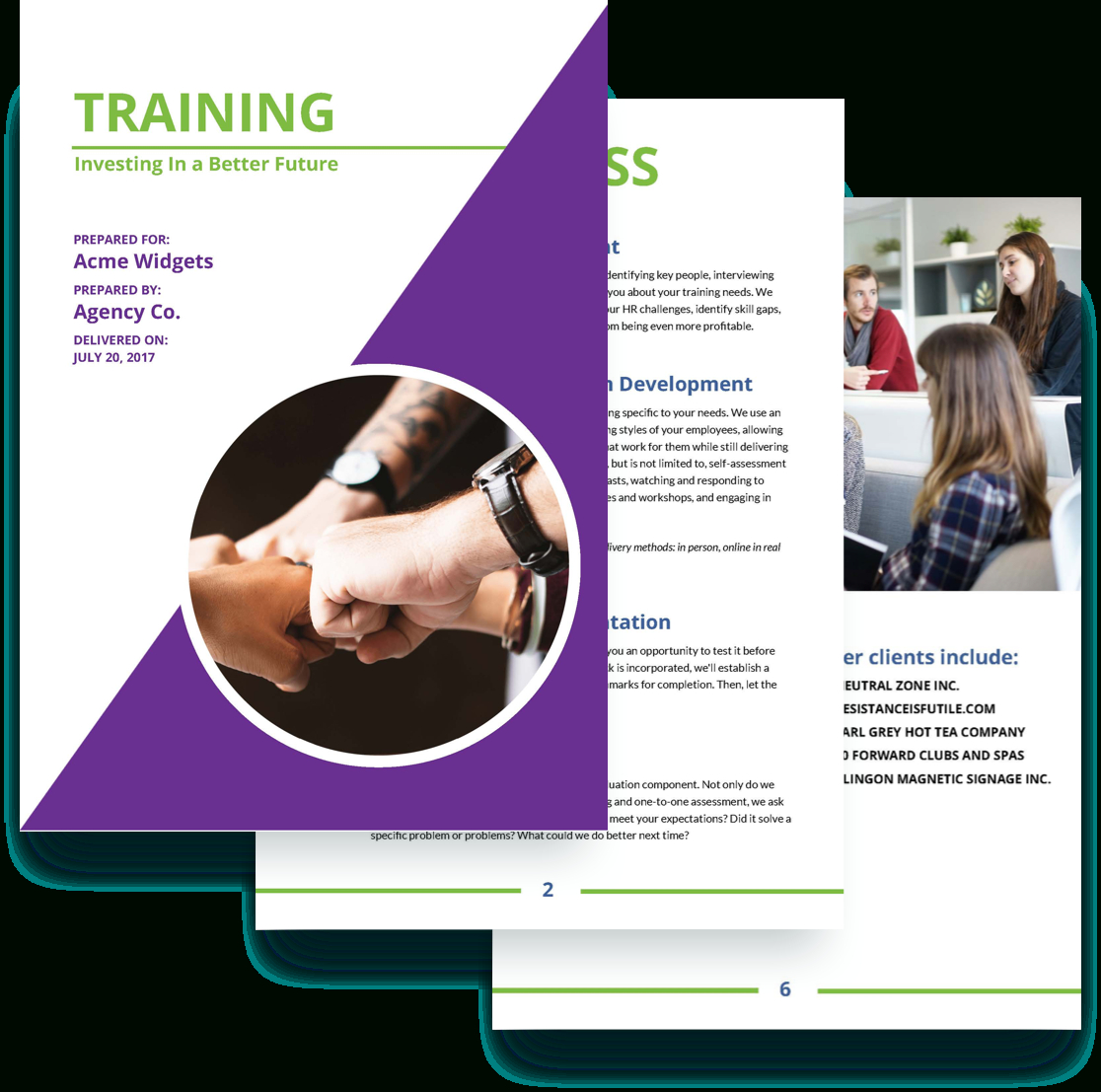 Training Proposal Template – Free Sample | Proposify In Training Brochure Template
