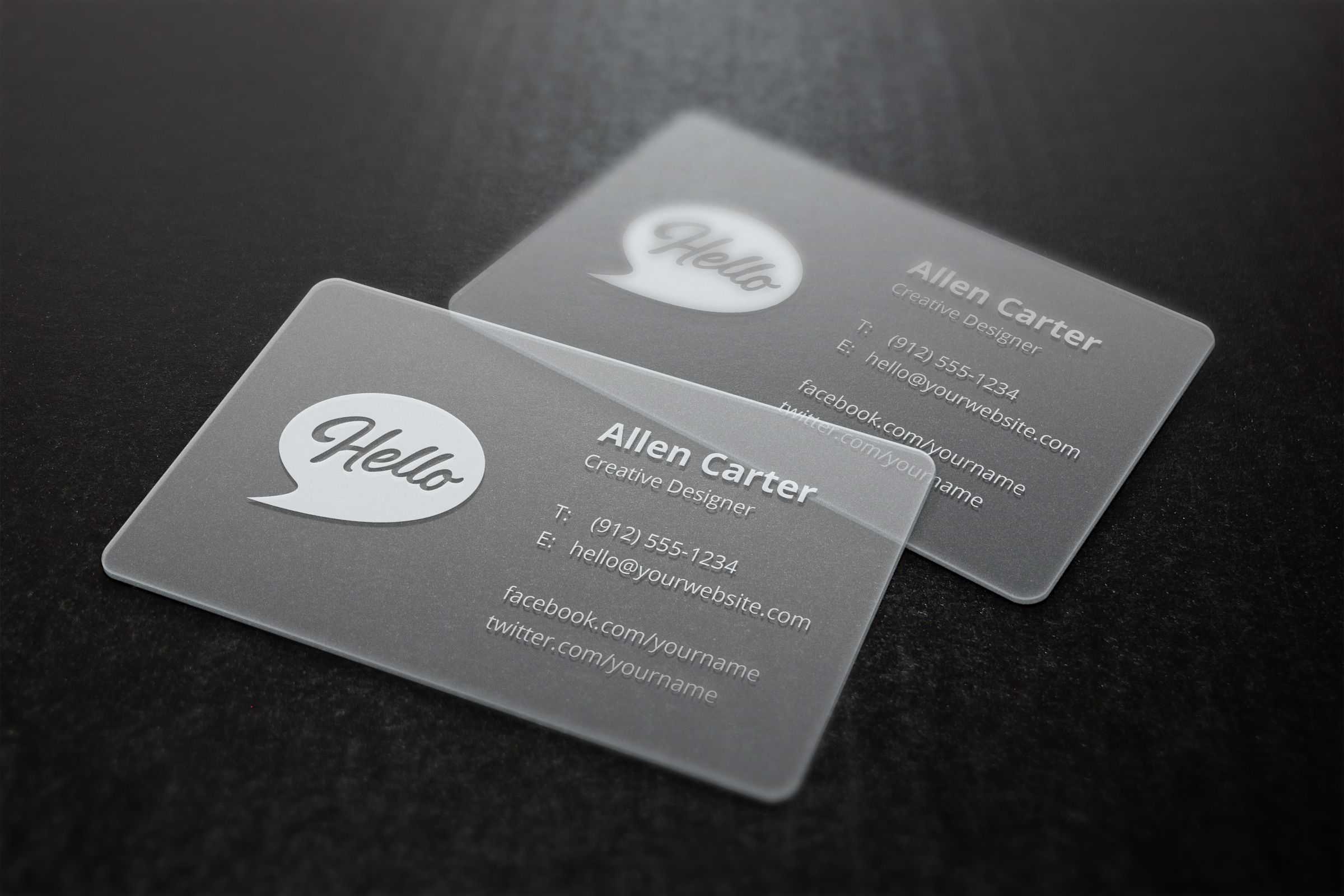 Translucent Business Cards Mockup | Design Resources Regarding Transparent Business Cards Template