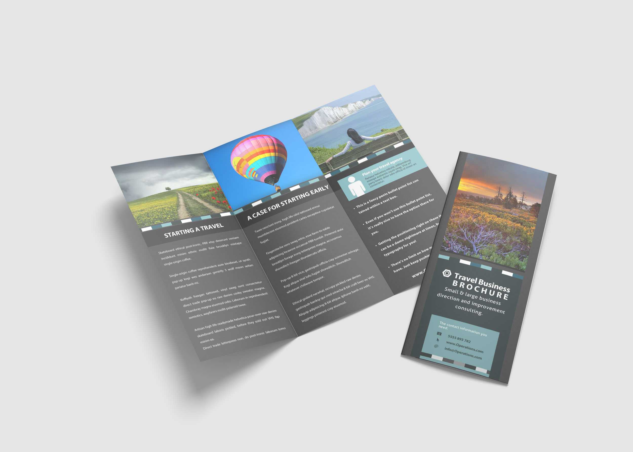 Travel Agency Tri Fold Brochure Design Template | 99Effects For Pop Up Brochure Template