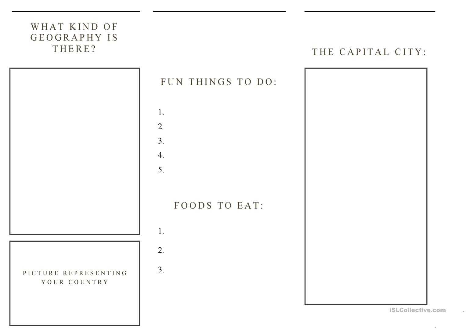 Travel Brochure Template And Example Brochure - English Esl Inside Travel Brochure Template For Students