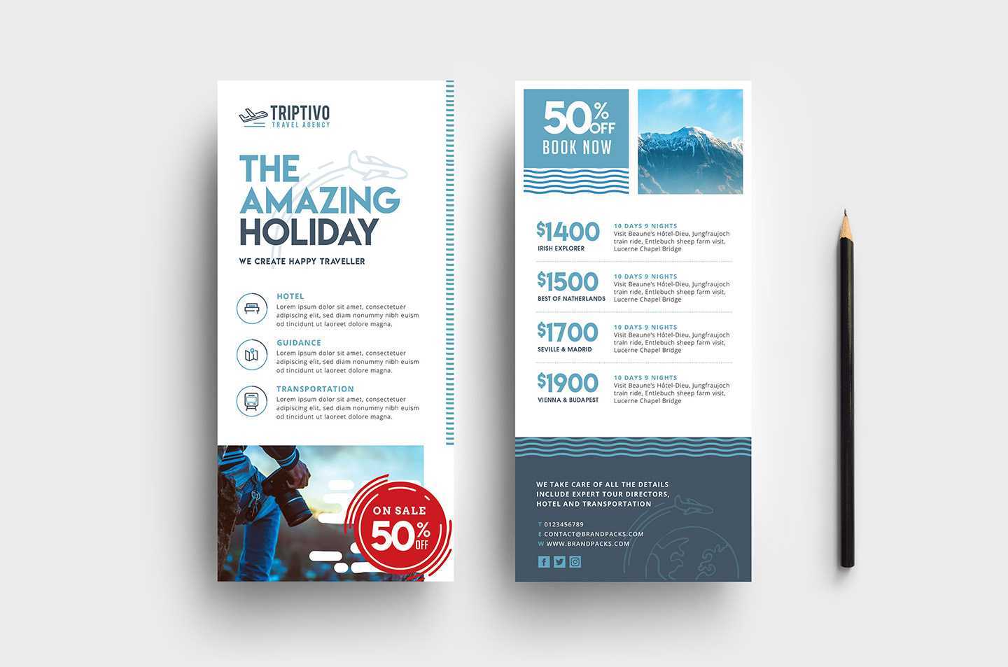 Travel Company Dl Card Template In Psd, Ai & Vector – Brandpacks Throughout Dl Card Template