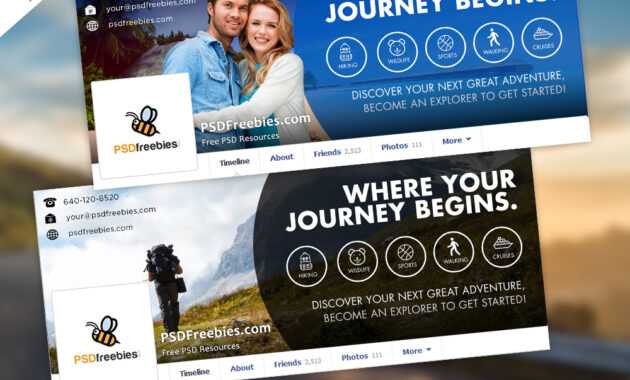 Travel Facebook Timeline Covers Free Psd Templates pertaining to Facebook Banner Template Psd
