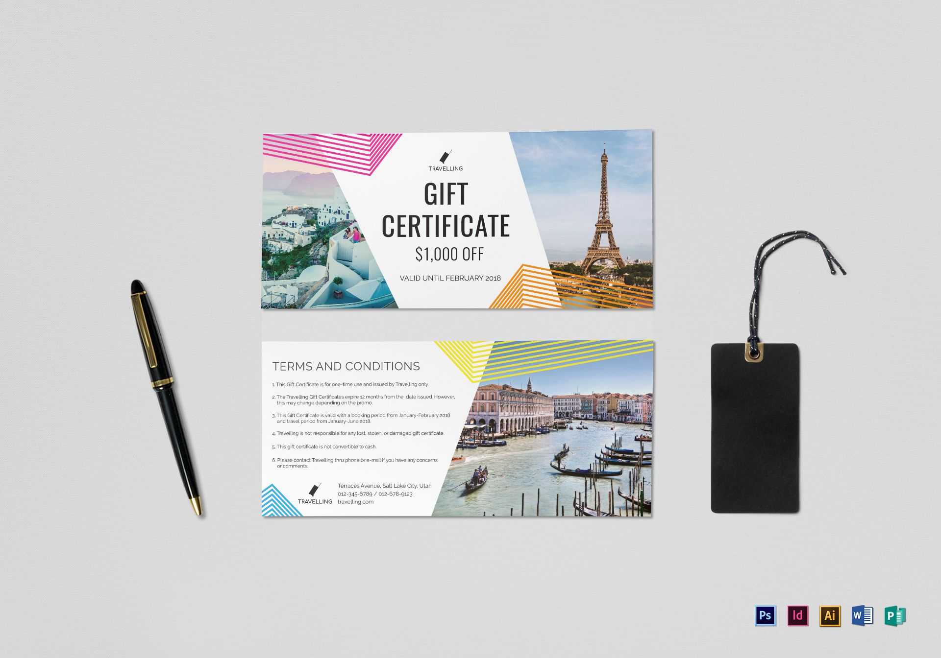 Travel Gift Certificate Template For Gift Certificate Template Publisher