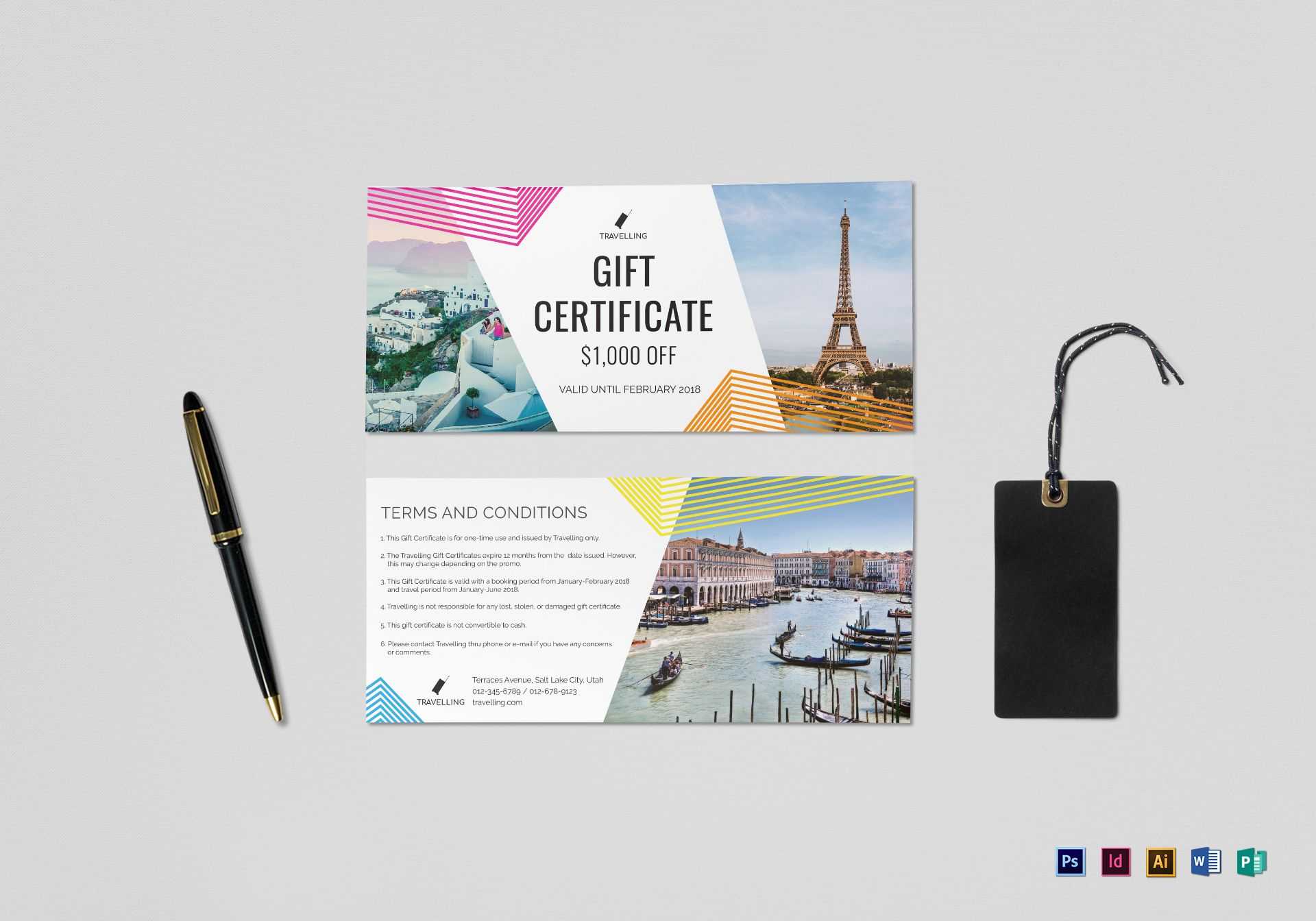 Travel Gift Certificate Template Throughout Indesign Gift Certificate Template