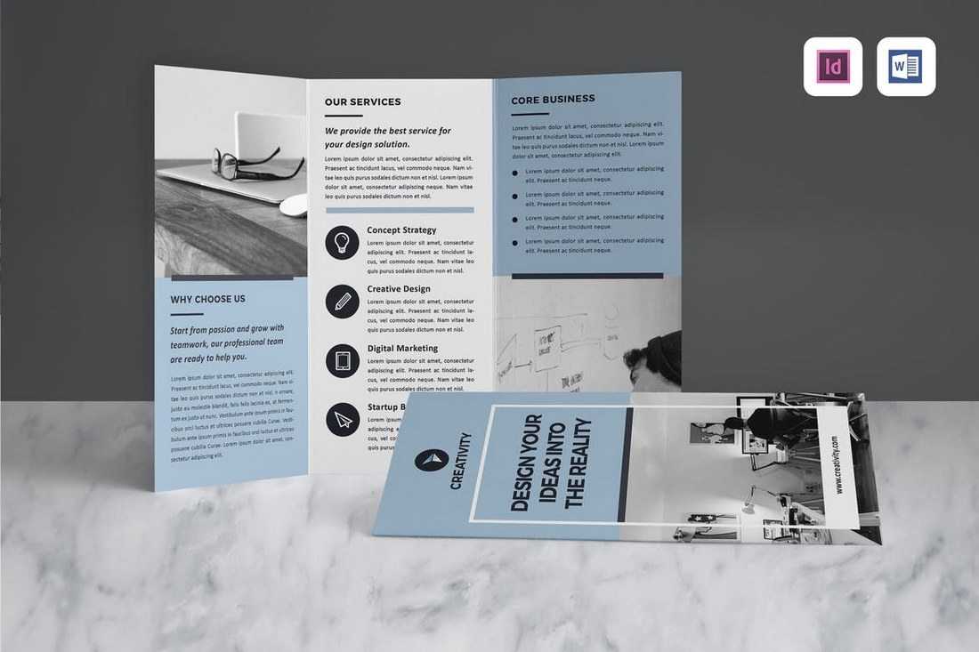 Tri Fold Brochure A4 Indesign Template #1517 With Regard To Tri Fold Brochure Template Indesign Free Download