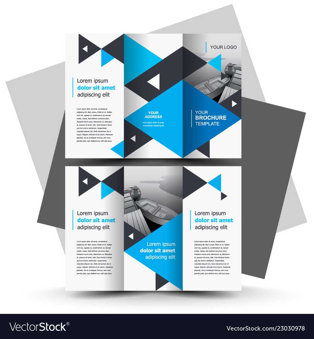 Tri Fold Brochure Design Template Blue Color Regarding E Brochure Design Templates