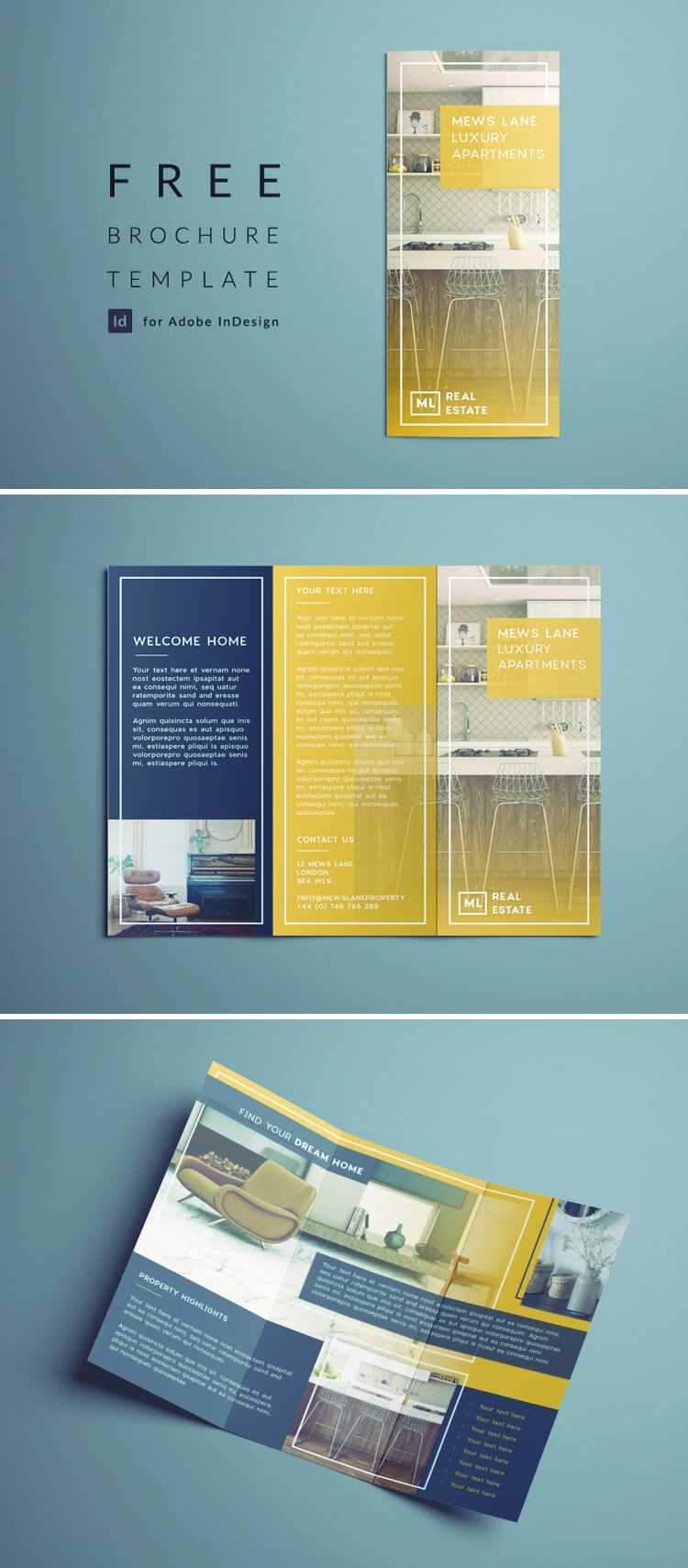 Tri Fold Brochure | Free Indesign Template In Brochure Template Indesign Free Download