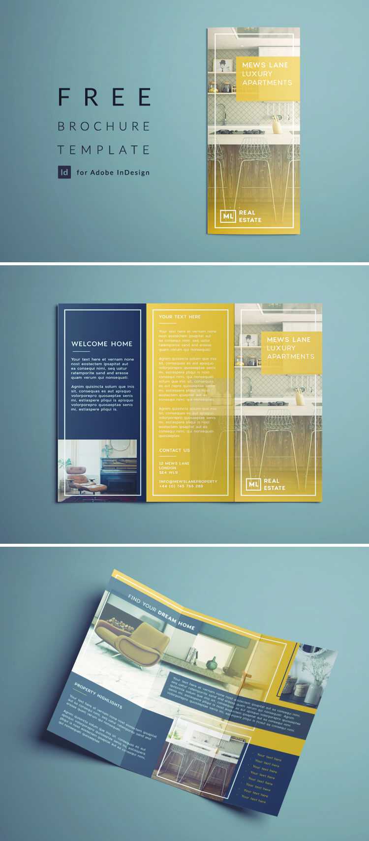 Tri Fold Brochure | Free Indesign Template Intended For Tri Fold Brochure Template Indesign Free Download