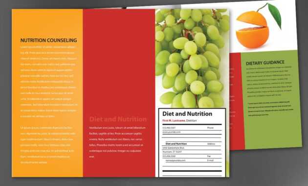 Tri Fold Brochure Template For Health And Nutrition. Order regarding Nutrition Brochure Template
