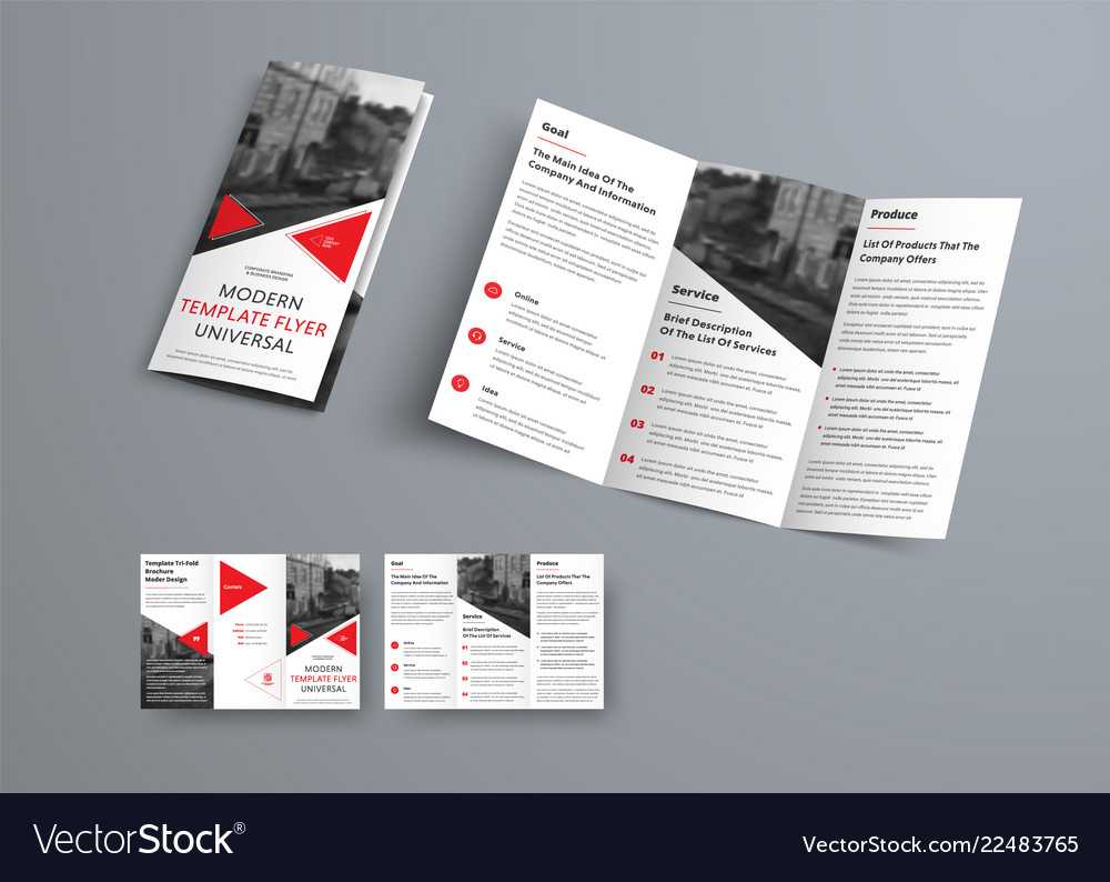 Tri Fold Brochure Template In Modern Style With Inside Three Panel Brochure Template