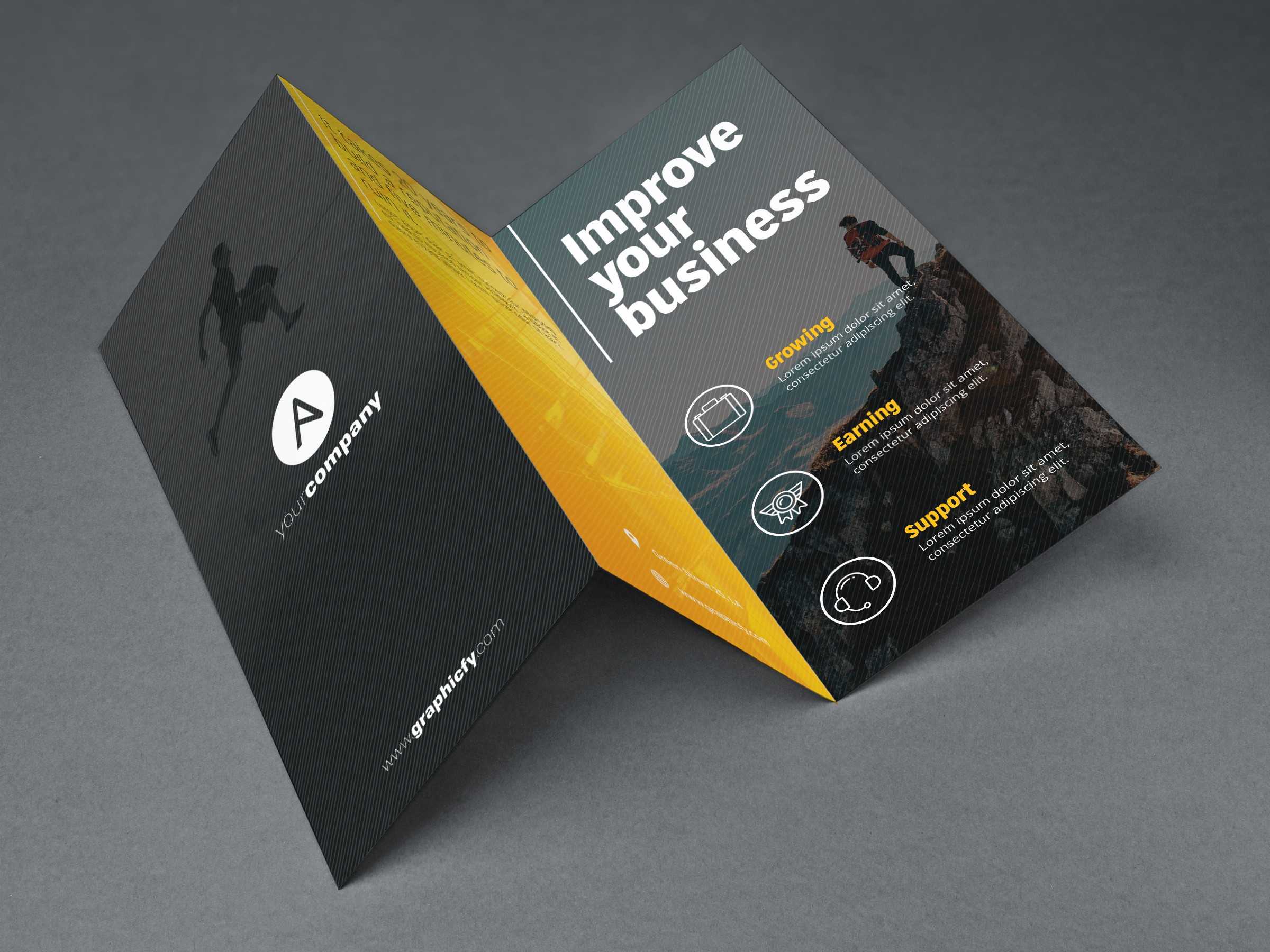 Tri Fold Brochure Template Psd For Brochure 3 Fold Template Psd