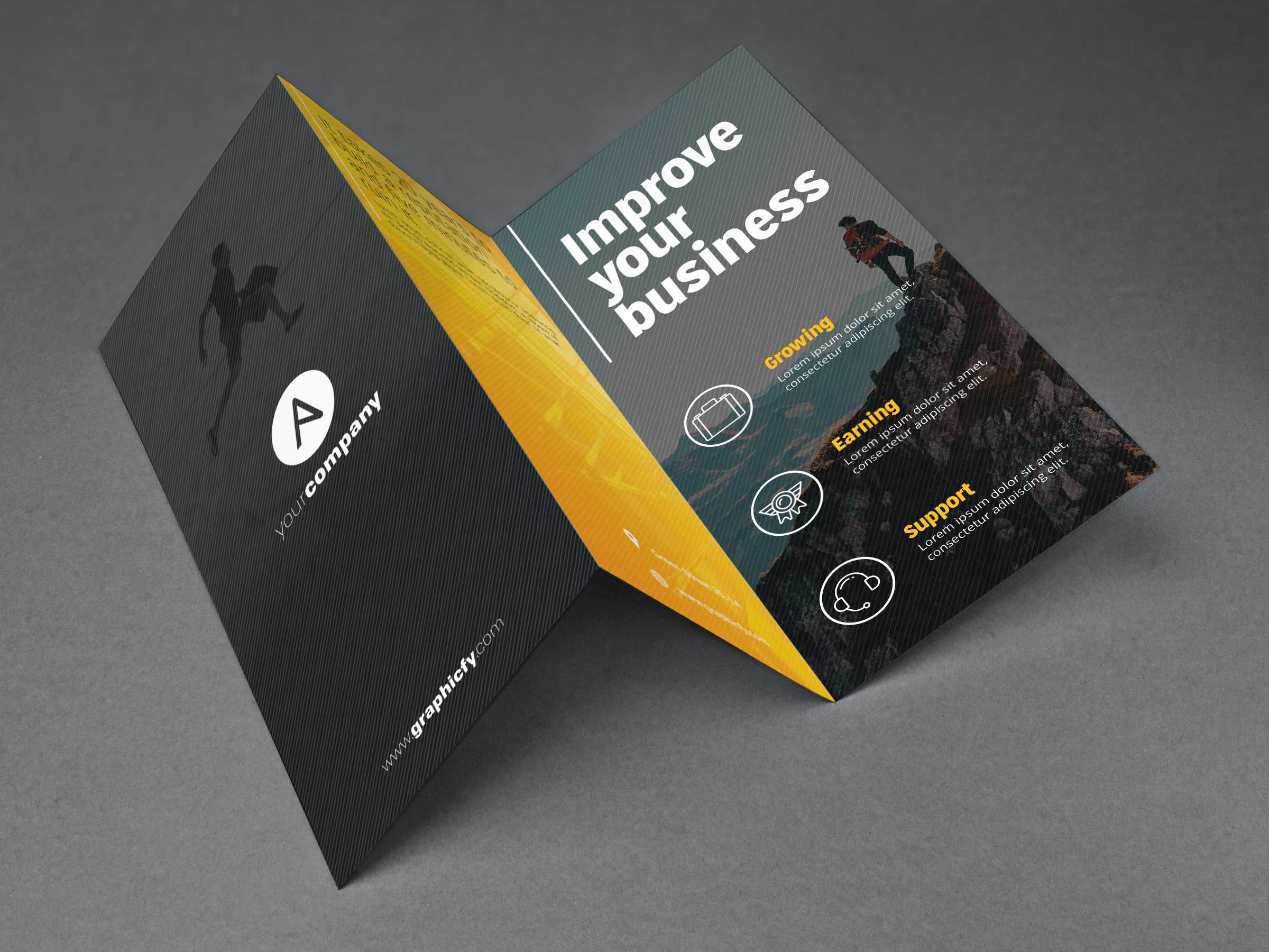 Tri Fold Brochure Template Psd With Regard To 3 Fold Brochure Template Psd