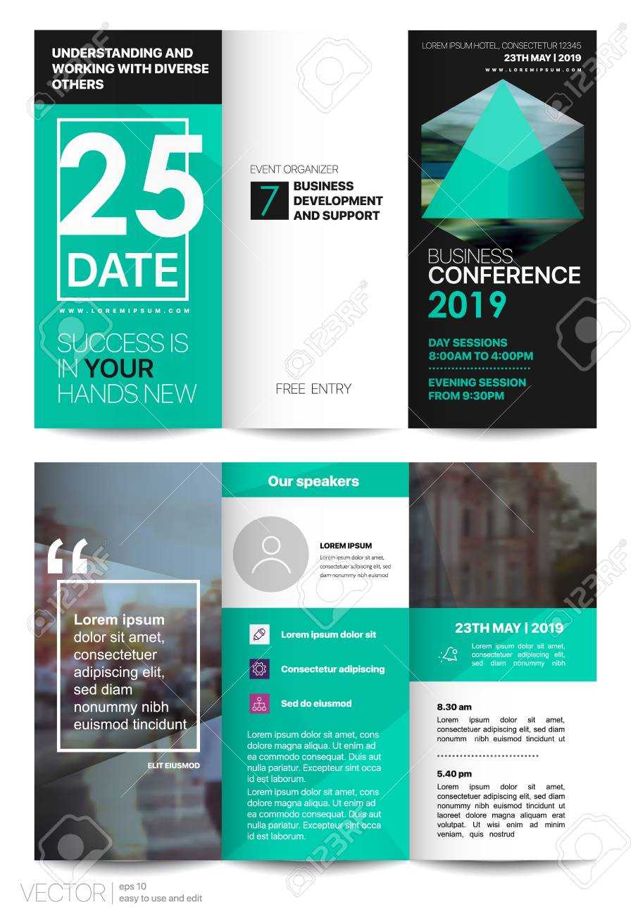 Tri Fold Business Brochure. Creative Corporate Business Template.. Pertaining To Free Tri Fold Business Brochure Templates