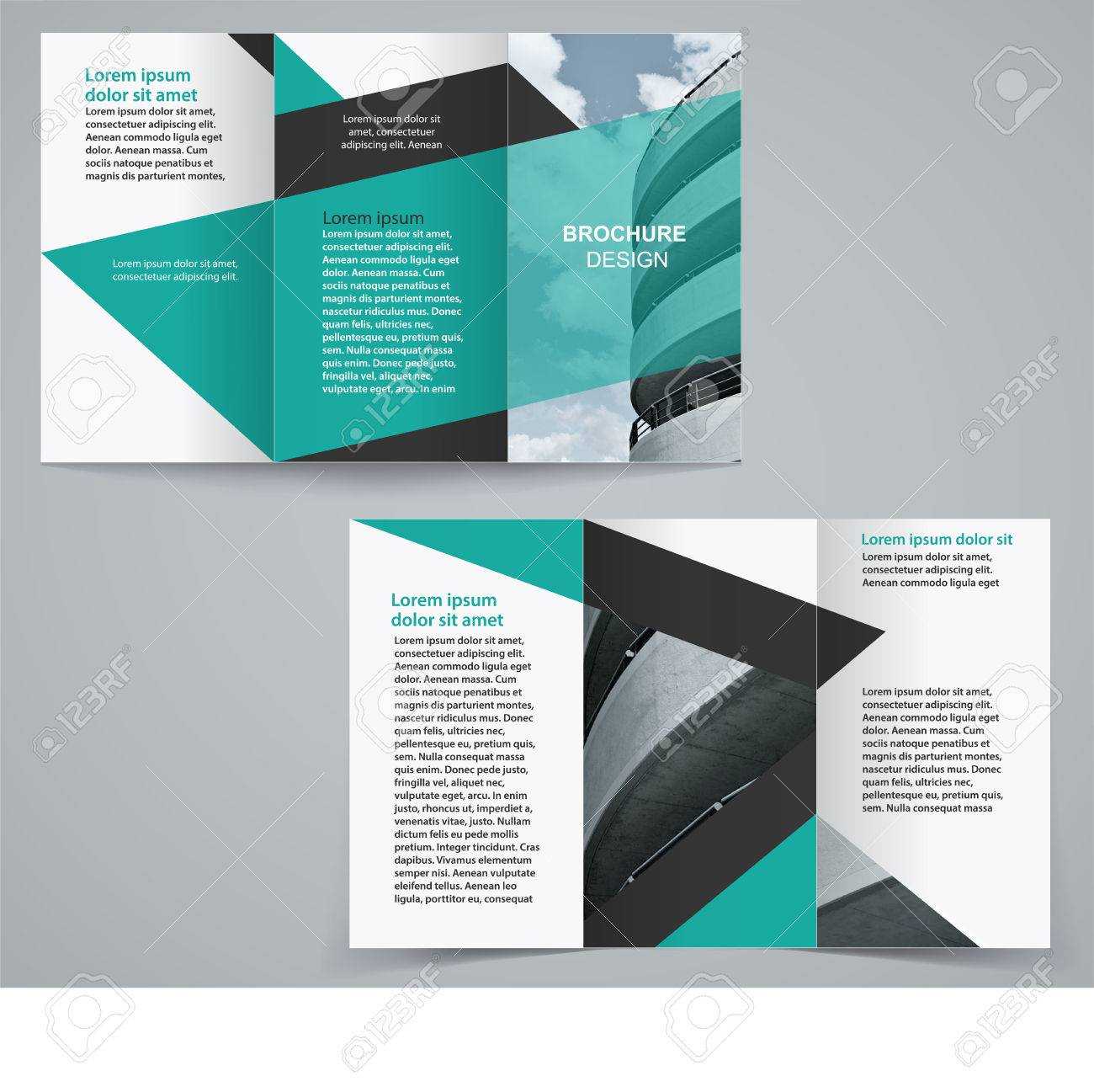Tri Fold Business Brochure Template, Two Sided Template Design.. Throughout Double Sided Tri Fold Brochure Template