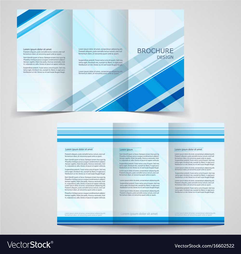 Tri Fold Business Brochure Template Two Sided Vector Image Inside Double Sided Tri Fold Brochure Template