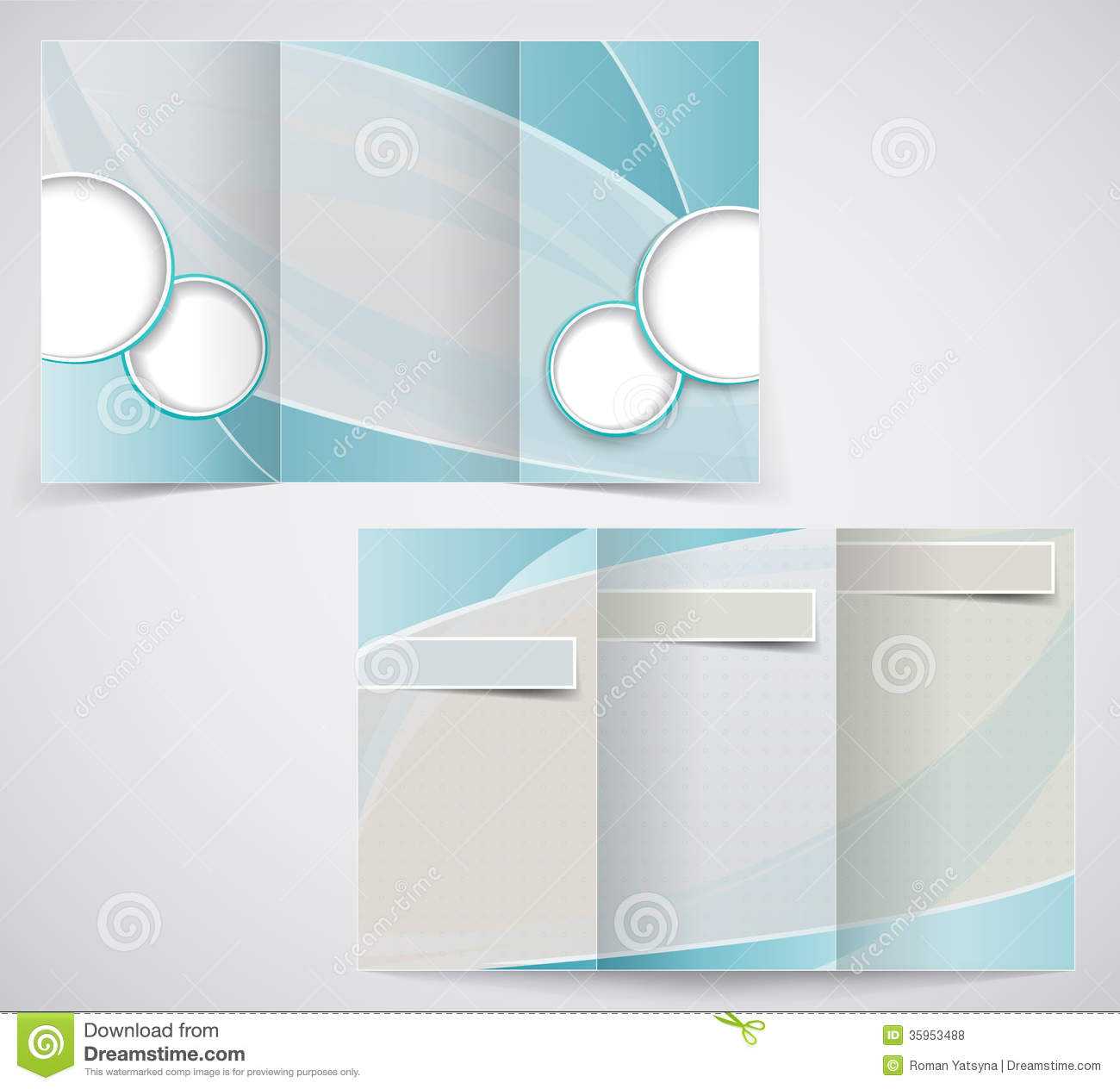 Tri Fold Business Brochure Template, Vector Blue D Stock For Free Illustrator Brochure Templates Download