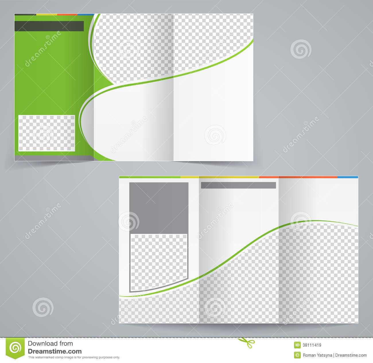 Tri Fold Business Brochure Template, Vector Green Stock Intended For Free Illustrator Brochure Templates Download