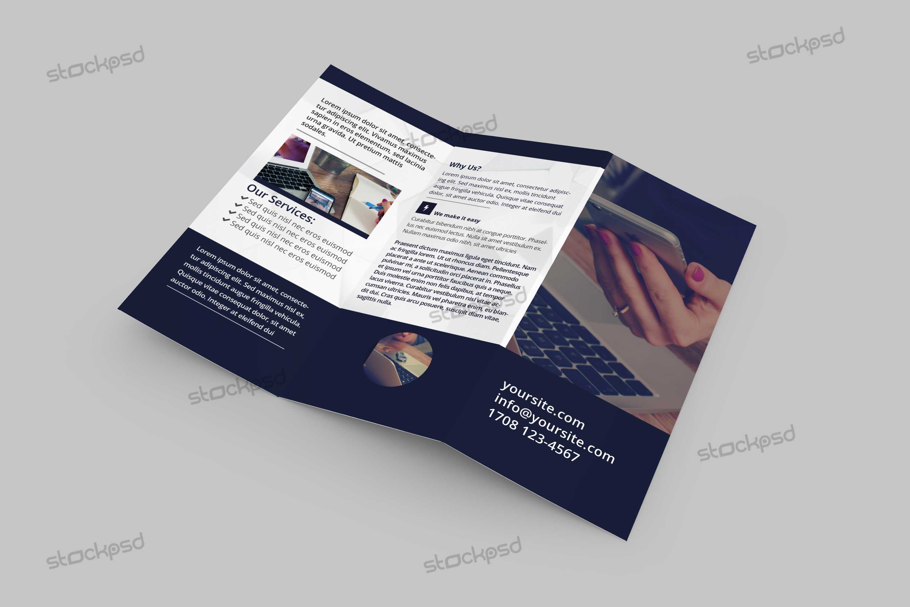 Tri Fold Corporate Brochure – Free Psd Template – Free Psd Within Brochure Psd Template 3 Fold