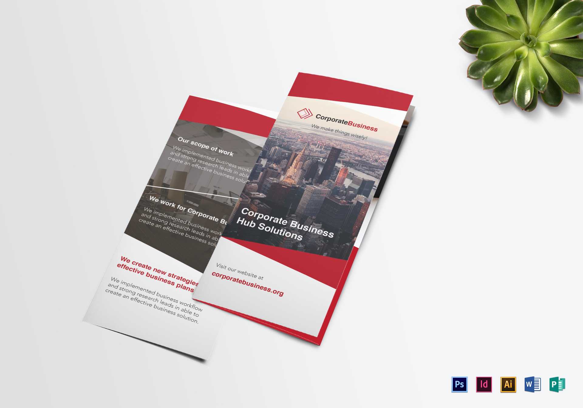 Tri Fold Corporate Business Brochure Template In Tri Fold Brochure Publisher Template