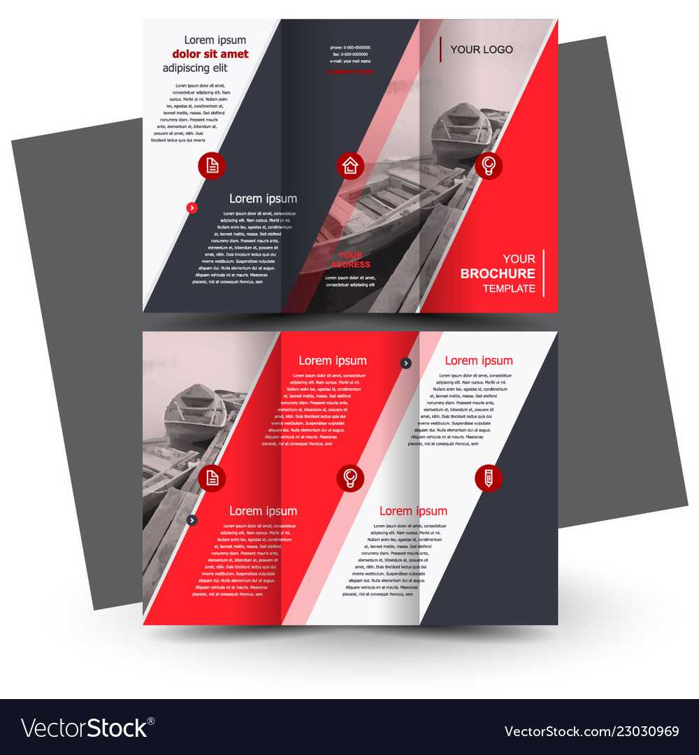 Tri Fold Red Brochure Design Template With Free Three Fold Brochure Template