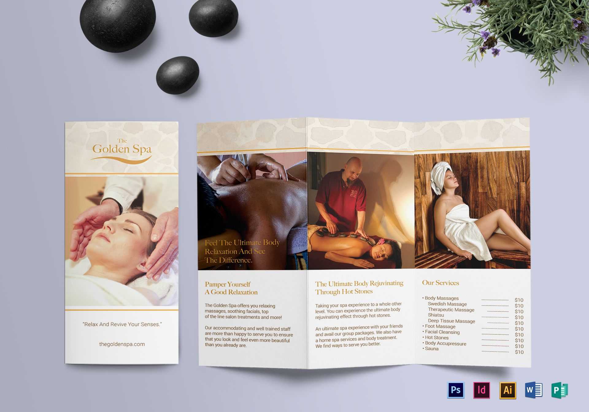 Tri Fold Spa Brochure Template For Tri Fold Brochure Publisher Template