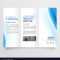 Trifold Brochure Design Template With Blue Wavy Inside E Brochure Design Templates