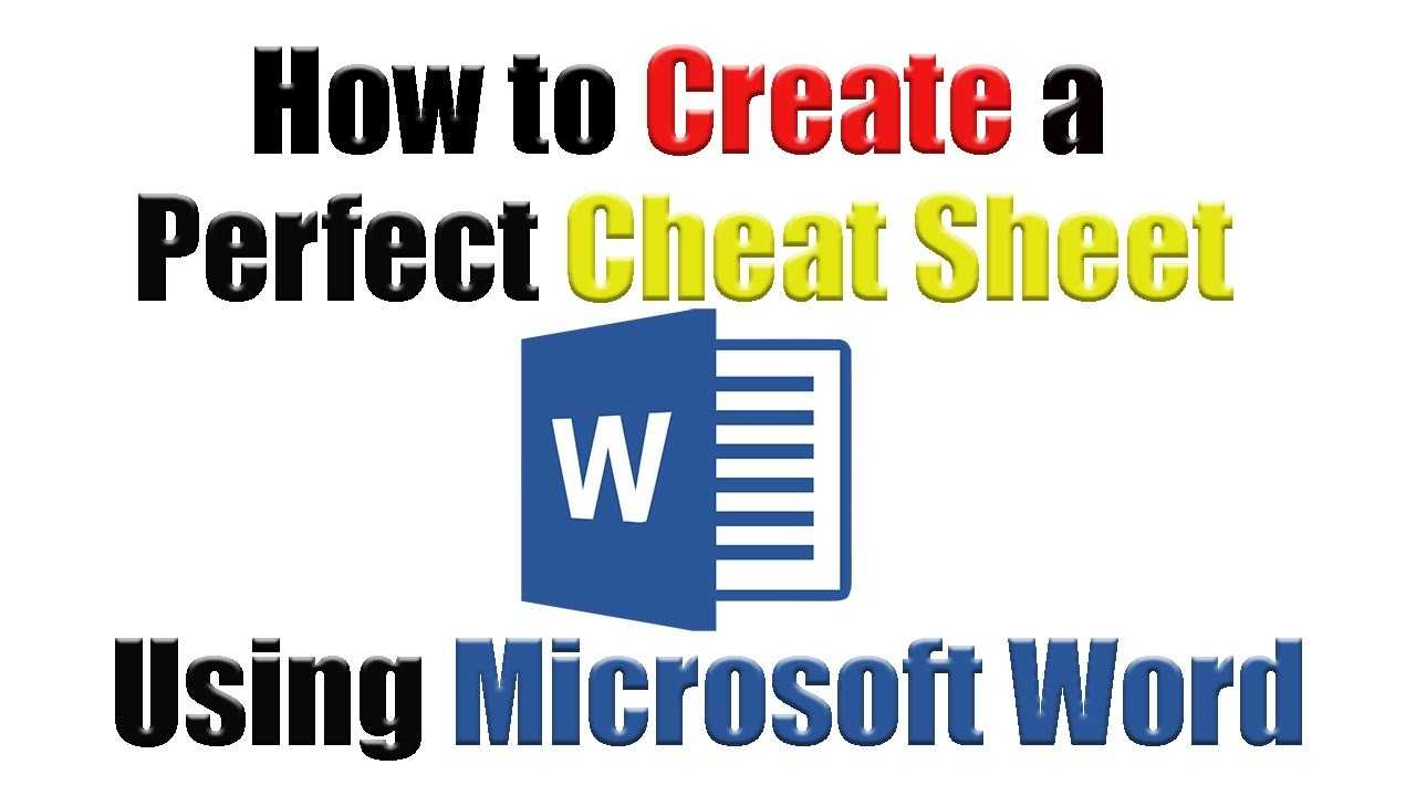 Tutorial | How To Create The Perfect Cheat Sheet Using For Cheat Sheet Template Word