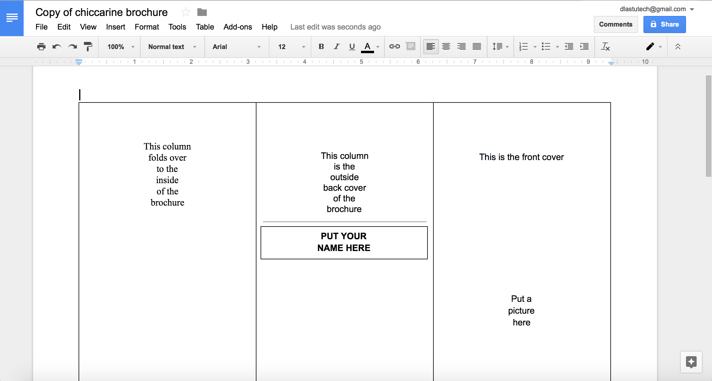 Tutorial: Making A Brochure Using Google Docs From A In Brochure Template For Google Docs