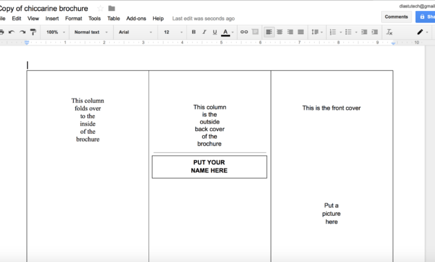 Tutorial: Making A Brochure Using Google Docs From A in Google Doc Brochure Template