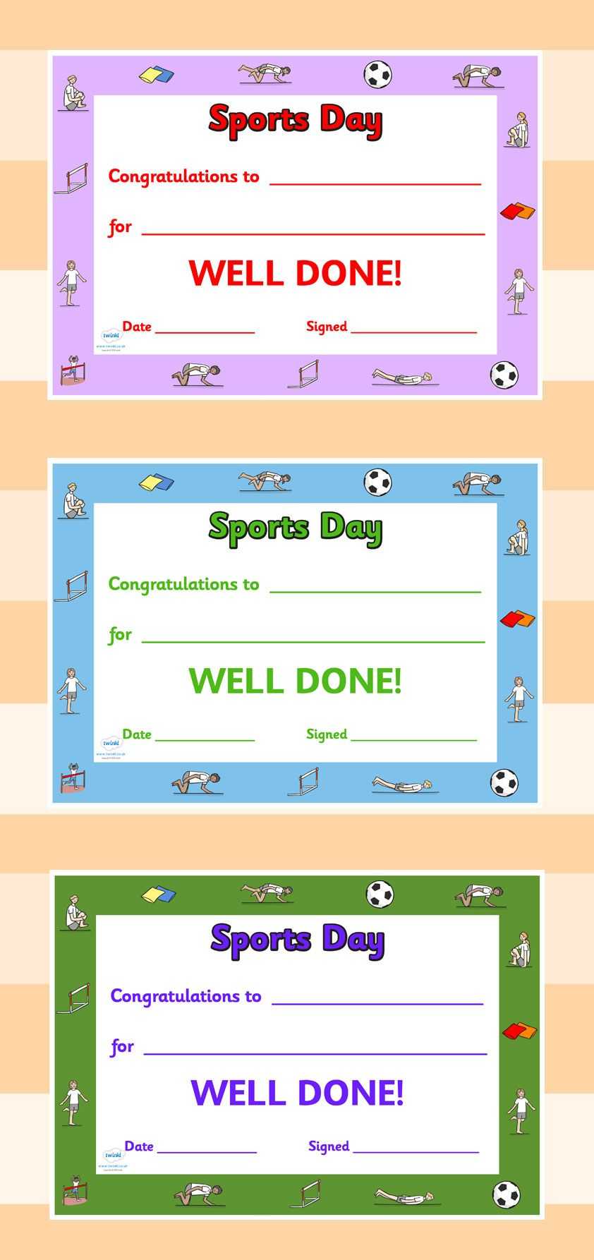 Twinkl Resources >> Editable Sports Day Award Certificates In Sports Day Certificate Templates Free