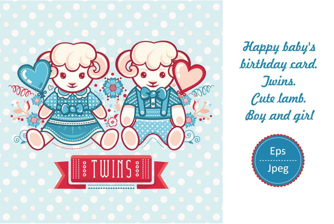 Twins. Cute Lamb. Little Sheep. Greeting Card. Happy Birthday Card Template With Regard To Sorry You Re Leaving Card Template