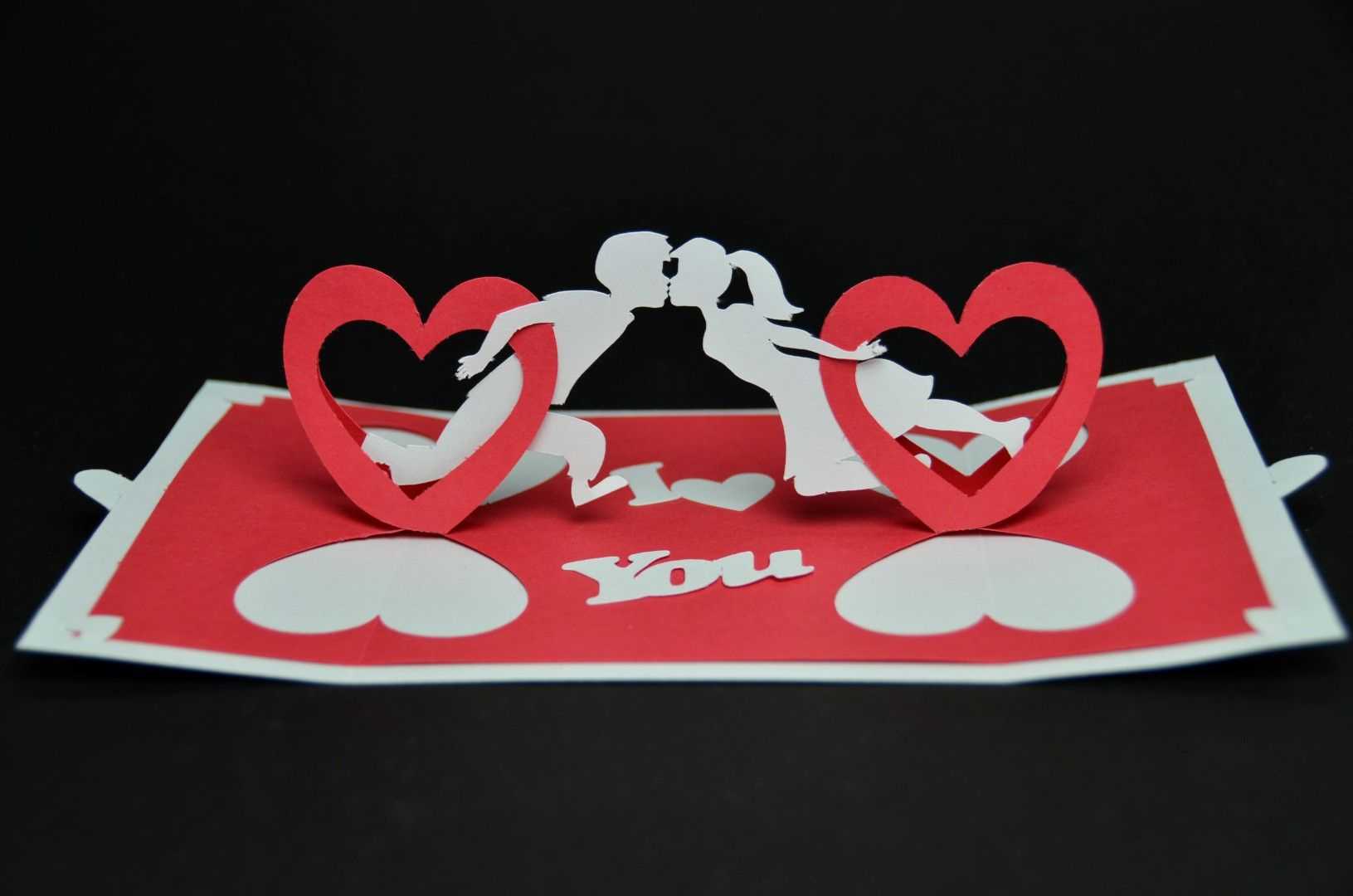 Twisting Hearts Pop Up Card Template | Pop Up Card Templates Intended For 3D Heart Pop Up Card Template Pdf