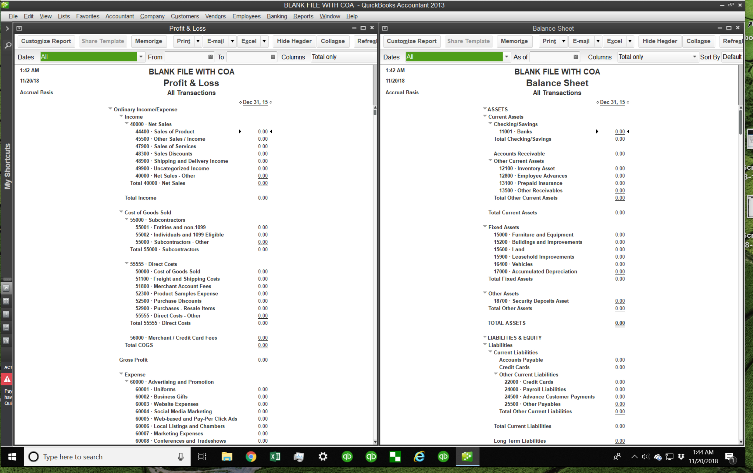 Ultimate Chart Of Accounts For Quickbooks Online And Desktop Inside Quick Book Reports Templates