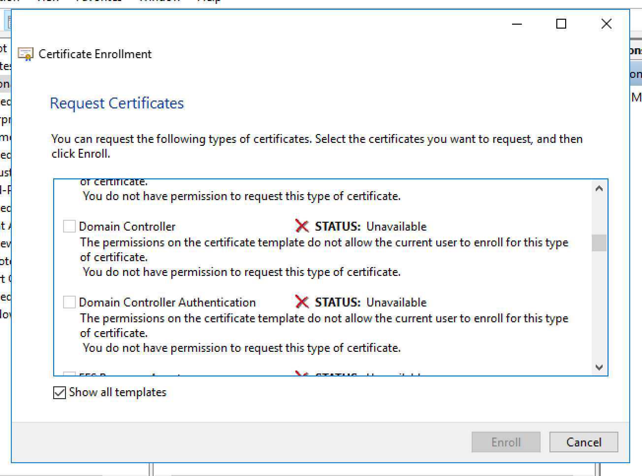 Unable To Request New Certificate From Nps Server Throughout Domain Controller Certificate Template