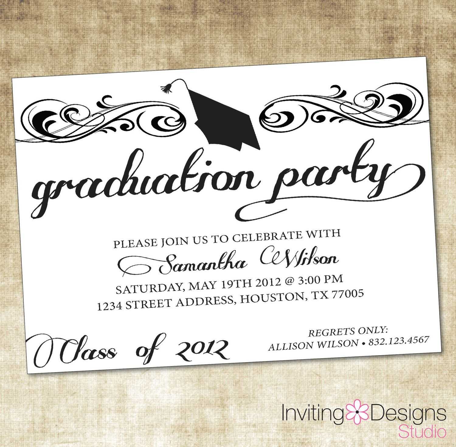 Unique Ideas For College Graduation Party Invitations For Graduation Invitation Templates Microsoft Word