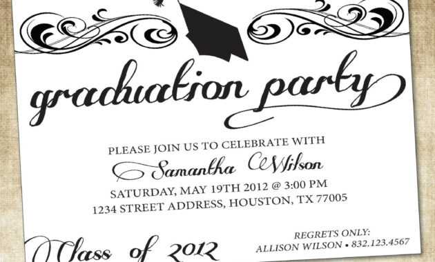 Unique Ideas For College Graduation Party Invitations with regard to Graduation Party Invitation Templates Free Word