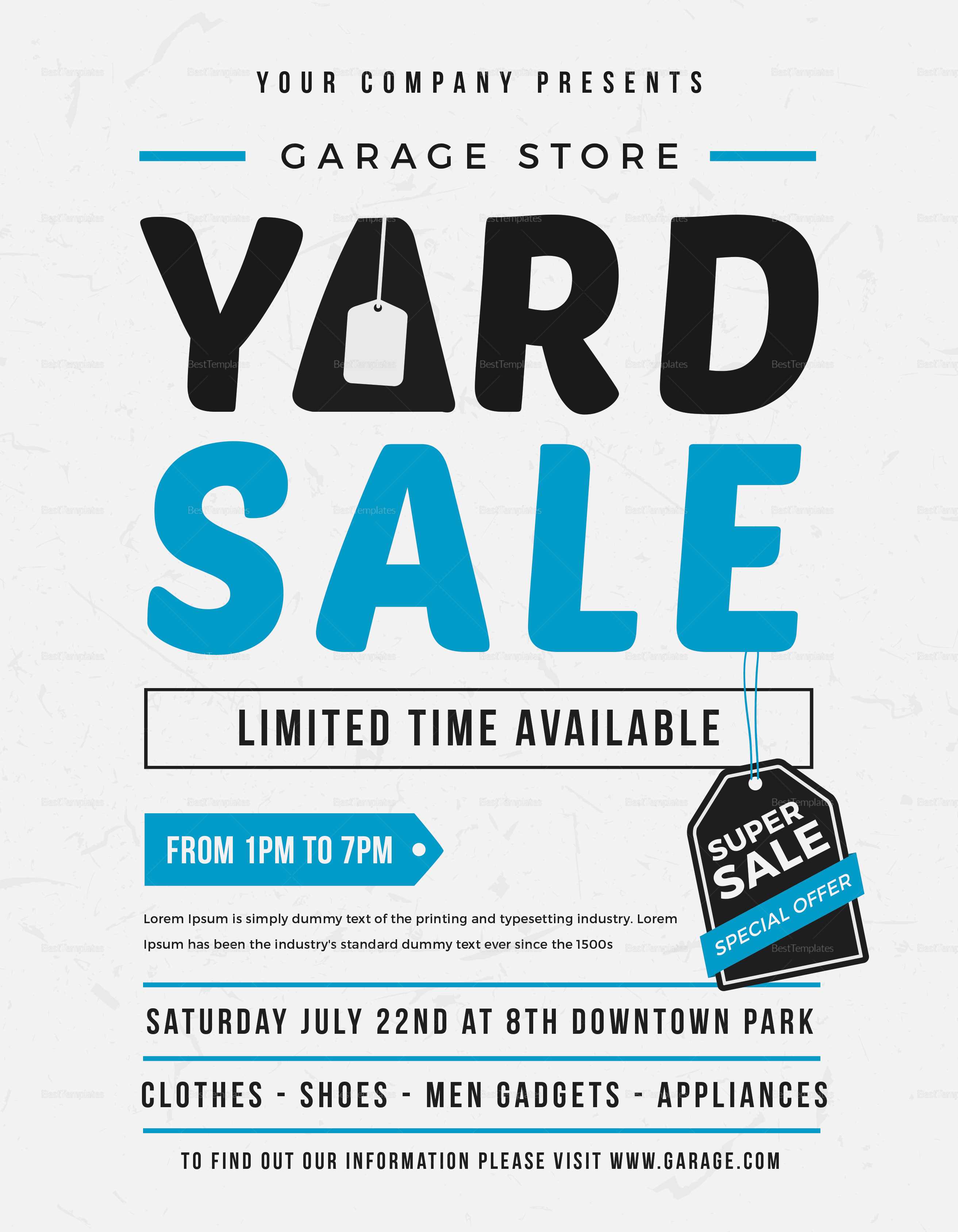 Unique Yard Sale Flyer Template For Garage Sale Flyer Template Word