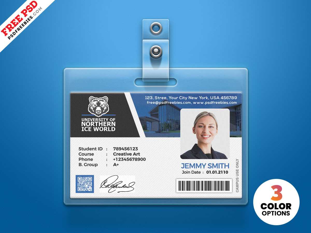 University Student Identity Card Psdpsd Freebies On Dribbble Inside Id Card Design Template Psd Free Download