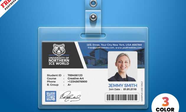 University Student Identity Card Psdpsd Freebies On Dribbble throughout College Id Card Template Psd