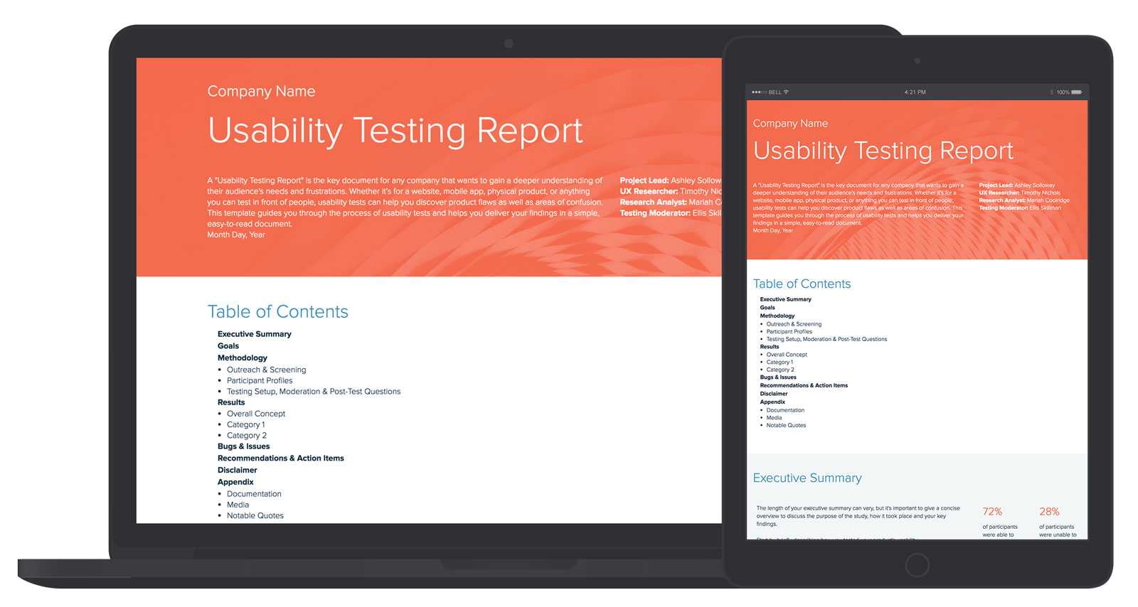 Usability Testing Report Template And Examples | Xtensio Pertaining To Test Summary Report Template