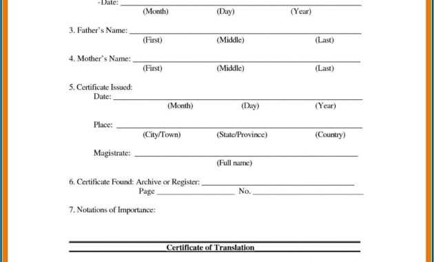 Uscis Birth Certificate Translation Template #10036 for Birth Certificate Translation Template Uscis