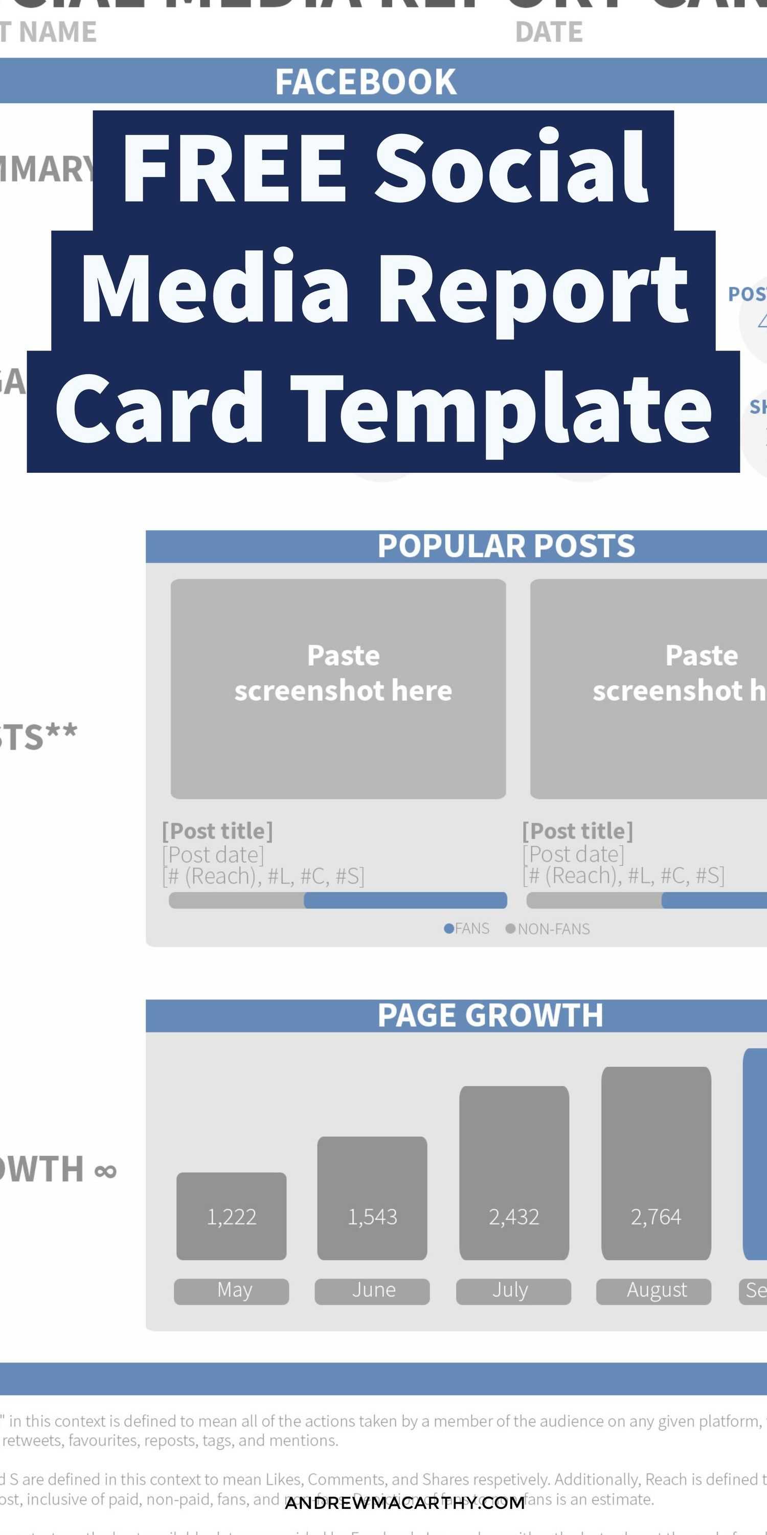 Use This Free Social Media Report Card Template To Wow Your In Free Social Media Report Template