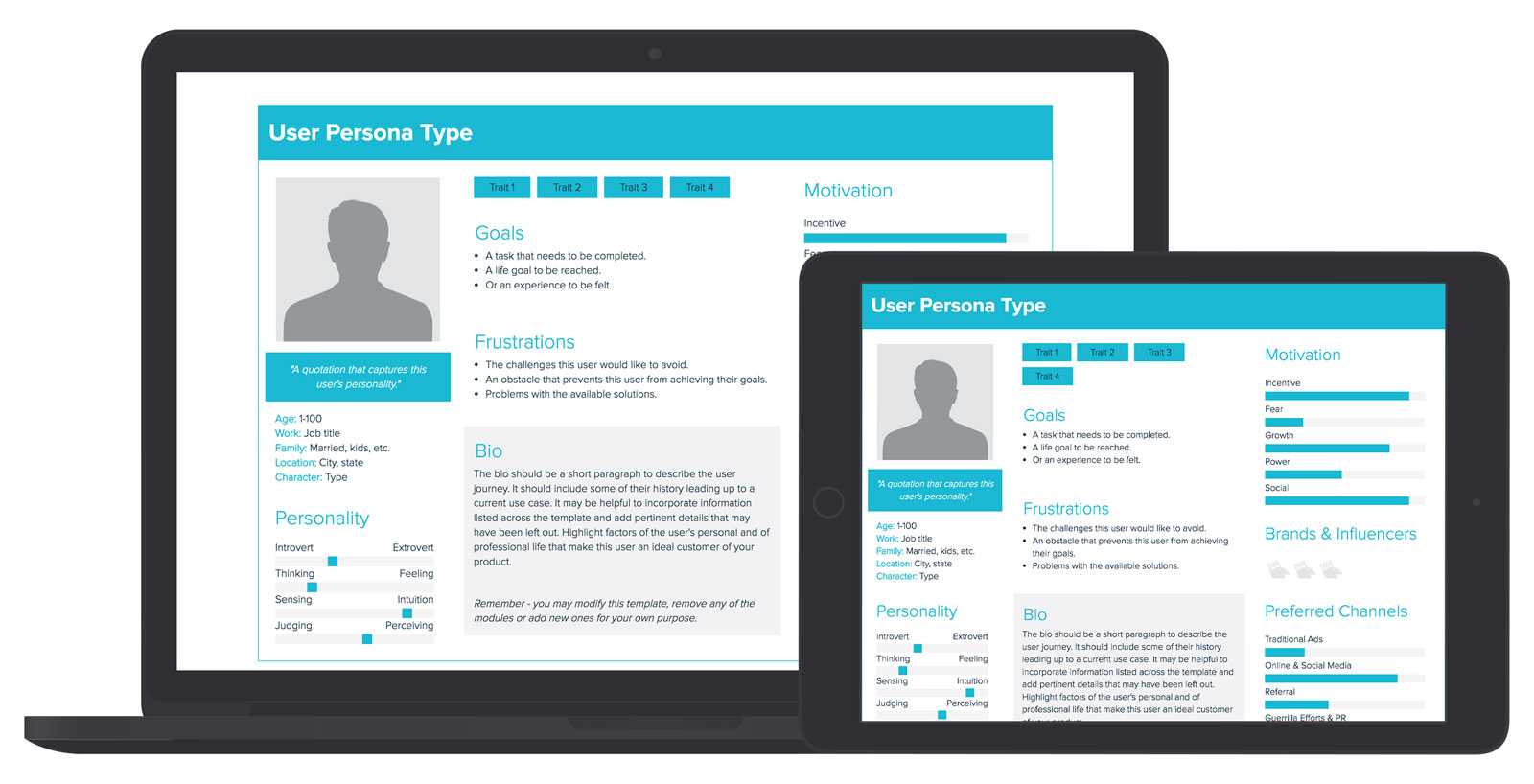 User Persona Template And Examples | Xtensio Regarding Bio Card Template