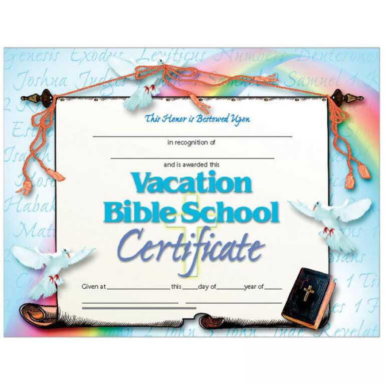 Vacation Bible School Set Of 30 Certificates Within Vbs Certificate 